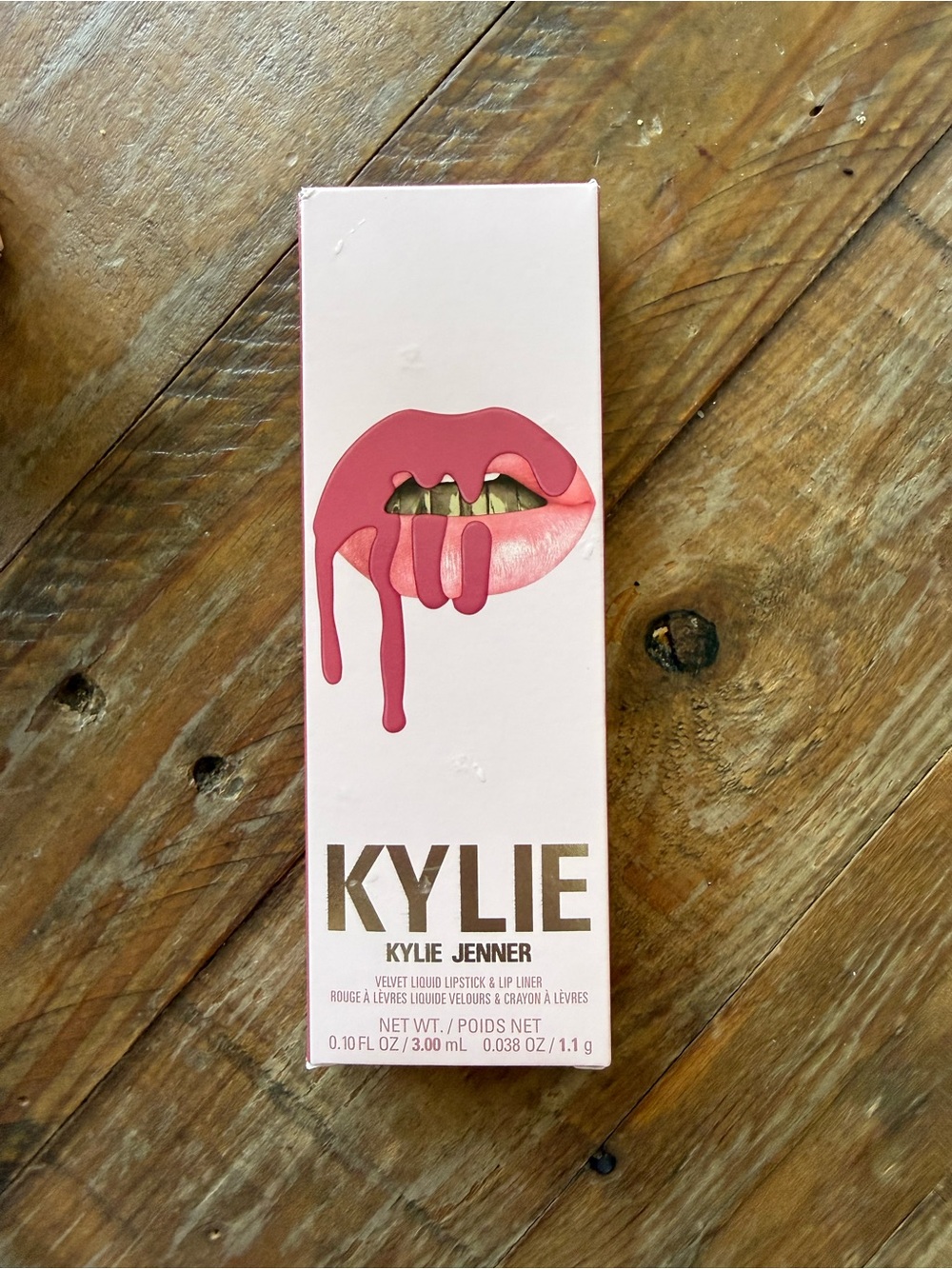 Kylie Cosmetics Velvet Liquid Lipstick & Lip Liner - Rose Pink with Gold Logo